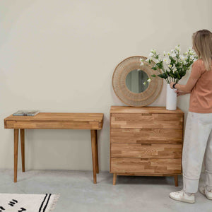 Bureau console en bois massif de chêne style scandinave Roble.Store