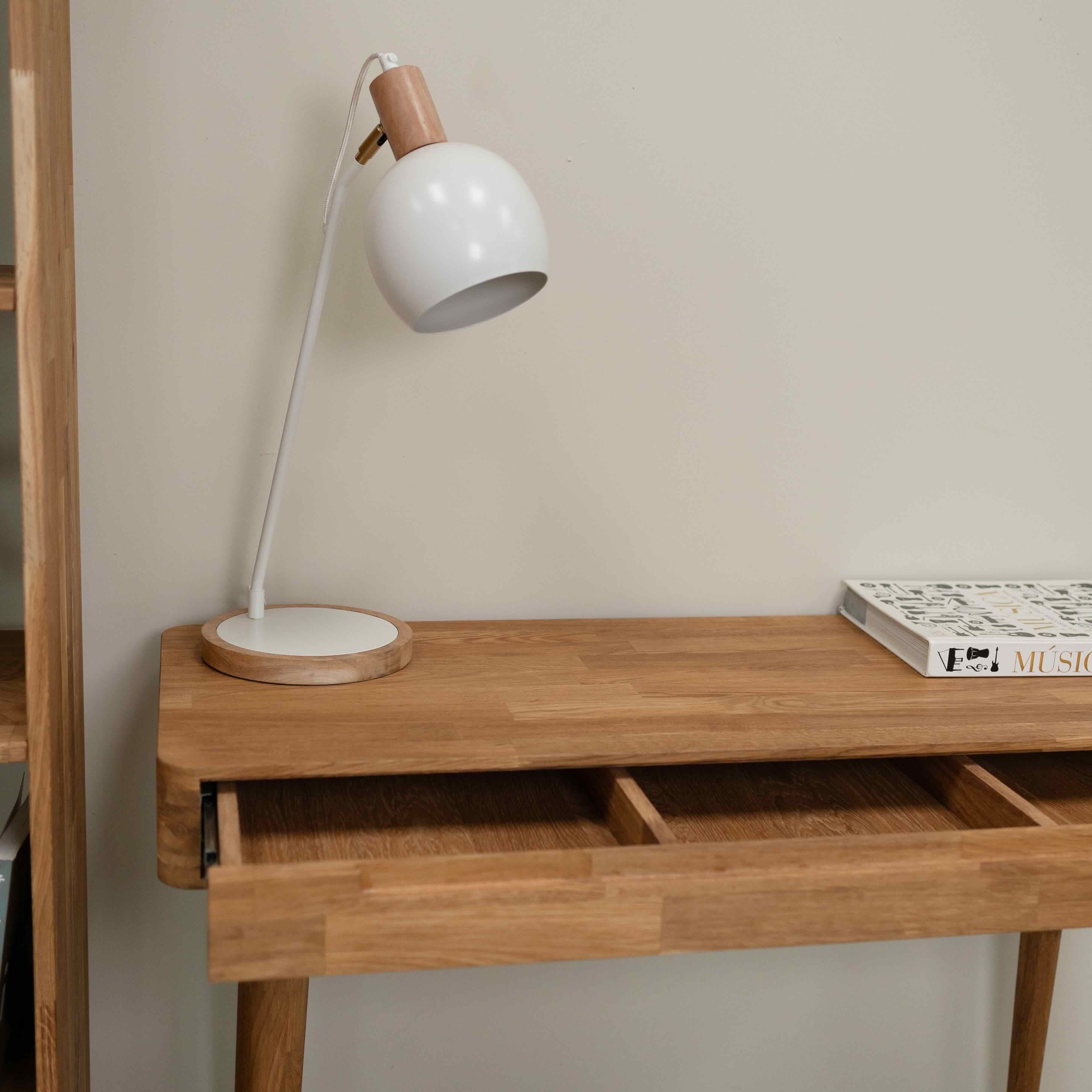 Bureau console en bois massif de chêne style scandinave Roble.Store