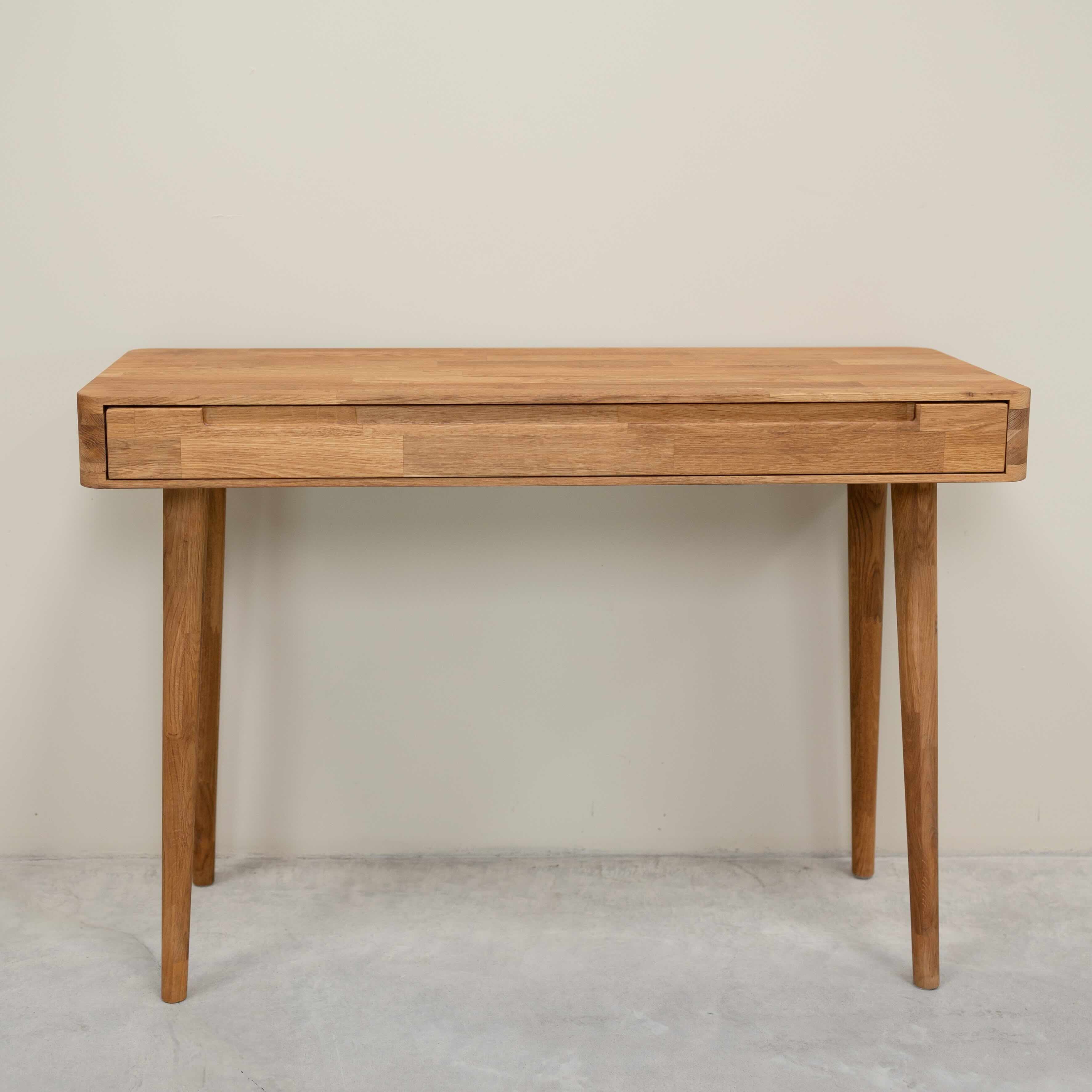 Bureau console en bois massif de chêne style scandinave Roble.Store