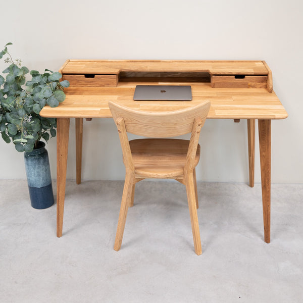 Bureau en bois massif de chêne Ana - 120 x 65 x 84,5 cm - NordicStory