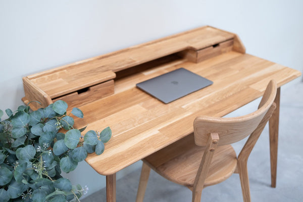 Bureau en bois massif de chêne Ana - 120 x 65 x 84,5 cm - NordicStory