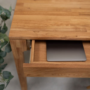 Bureau console en bois massif de chêne Axel I – 105 x 55 x 76 cm - NordicStory