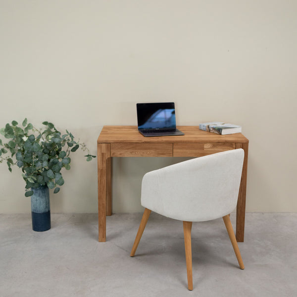 Bureau console en bois massif de chêne Axel I – 105 x 55 x 76 cm - NordicStory