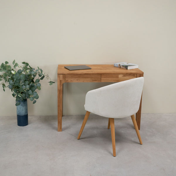 Bureau console en bois massif de chêne Axel I – 105 x 55 x 76 cm - NordicStory