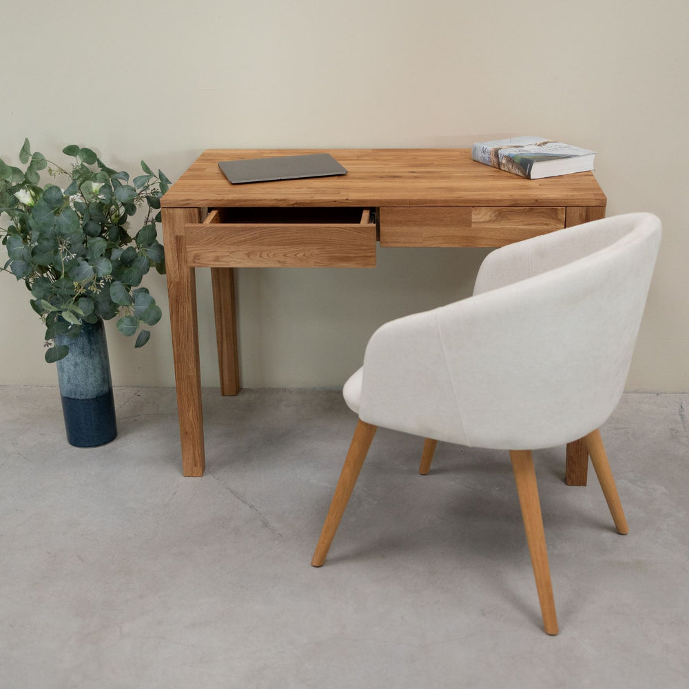 Bureau console en bois massif de chêne Axel I – 105 x 55 x 76 cm - NordicStory