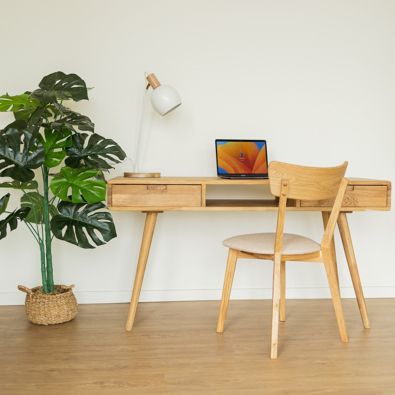 Roble.Store Bureau en bois massif de chêne Escandi 5