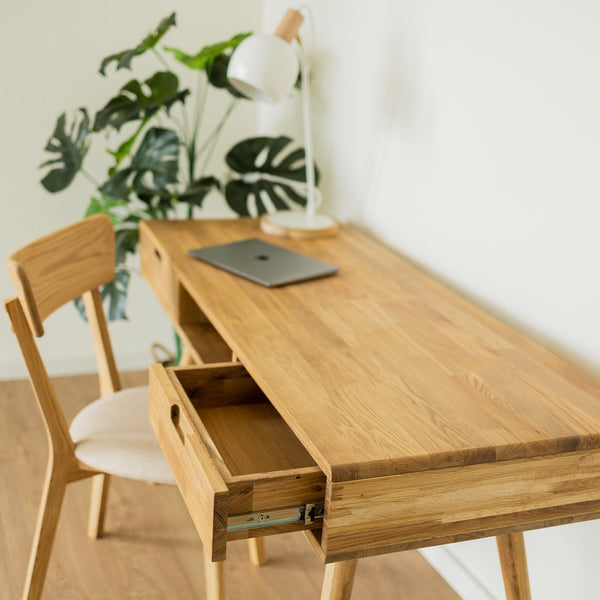 Roble.Store Bureau en bois massif de chêne Escandi 5