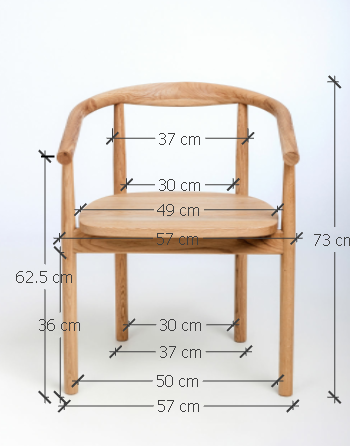 Chaise en bois massif de chêne Léa - Lot de 2 ou 4 chaises - VESKOR