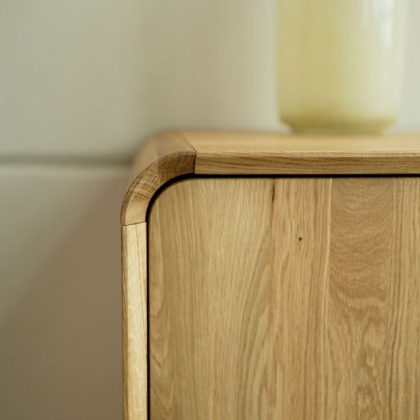 Commode en bois massif de chêne Alina – 120 x 46 x 85 cm - NordicStory