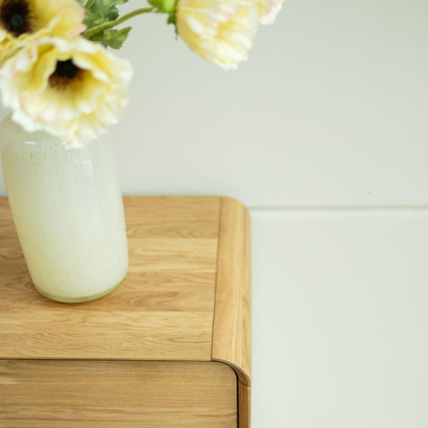 Commode en bois massif de chêne Alina – 120 x 46 x 85 cm - NordicStory