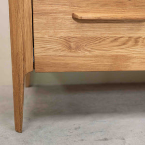 Meuble TV en bois massif de chêne style scandinave