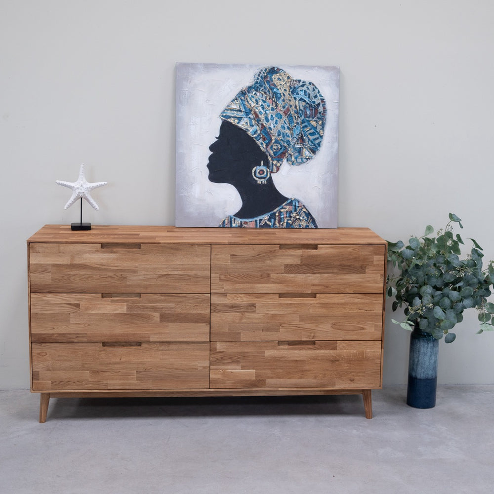 Buffet commode en bois massif de chêne Escandi 4 – 160 x 45 x 84,5 cm - NordicStory