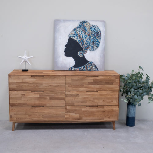 Buffet commode en bois massif de chêne Escandi 4 – 160 x 45 x 84,5 cm - NordicStory