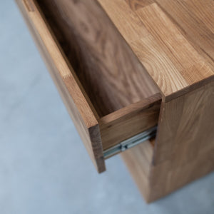 Buffet commode en bois massif de chêne Escandi 4 – 160 x 45 x 84,5 cm - NordicStory