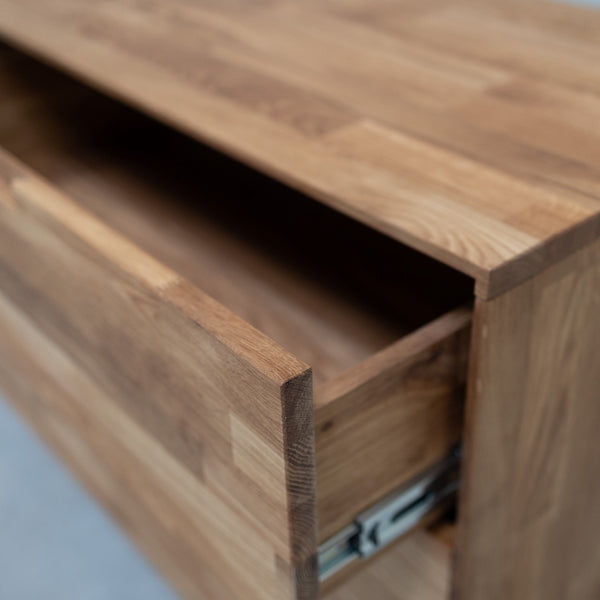 Buffet commode en bois massif de chêne Escandi 4 – 160 x 45 x 84,5 cm - NordicStory