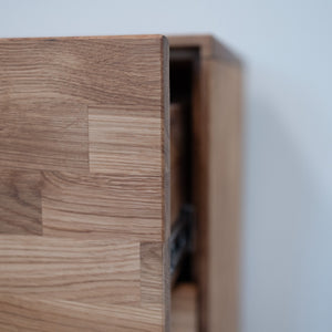 Buffet commode en bois massif de chêne Escandi 4 – 160 x 45 x 84,5 cm - NordicStory