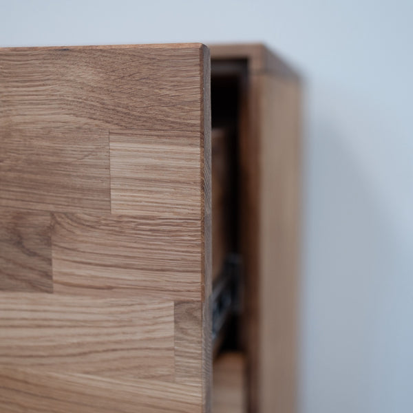 Buffet commode en bois massif de chêne Escandi 4 – 160 x 45 x 84,5 cm - NordicStory