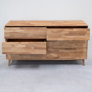 Buffet commode en bois massif de chêne Escandi 4 – 160 x 45 x 84,5 cm - NordicStory