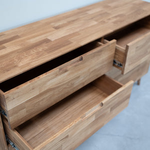 Buffet commode en bois massif de chêne Escandi 4 – 160 x 45 x 84,5 cm - NordicStory