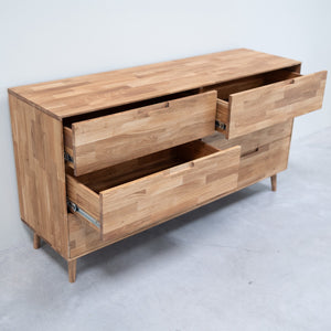 Buffet commode en bois massif de chêne Escandi 4 – 160 x 45 x 84,5 cm - NordicStory