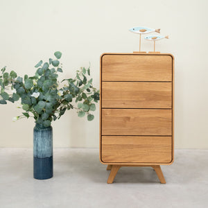 Commode en bois massif de chêne Genève - 50 x 42 x 90 cm - NordicStory