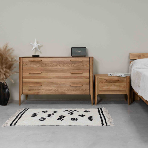 Commode en bois massif de chêne style scandinave Roble.Store