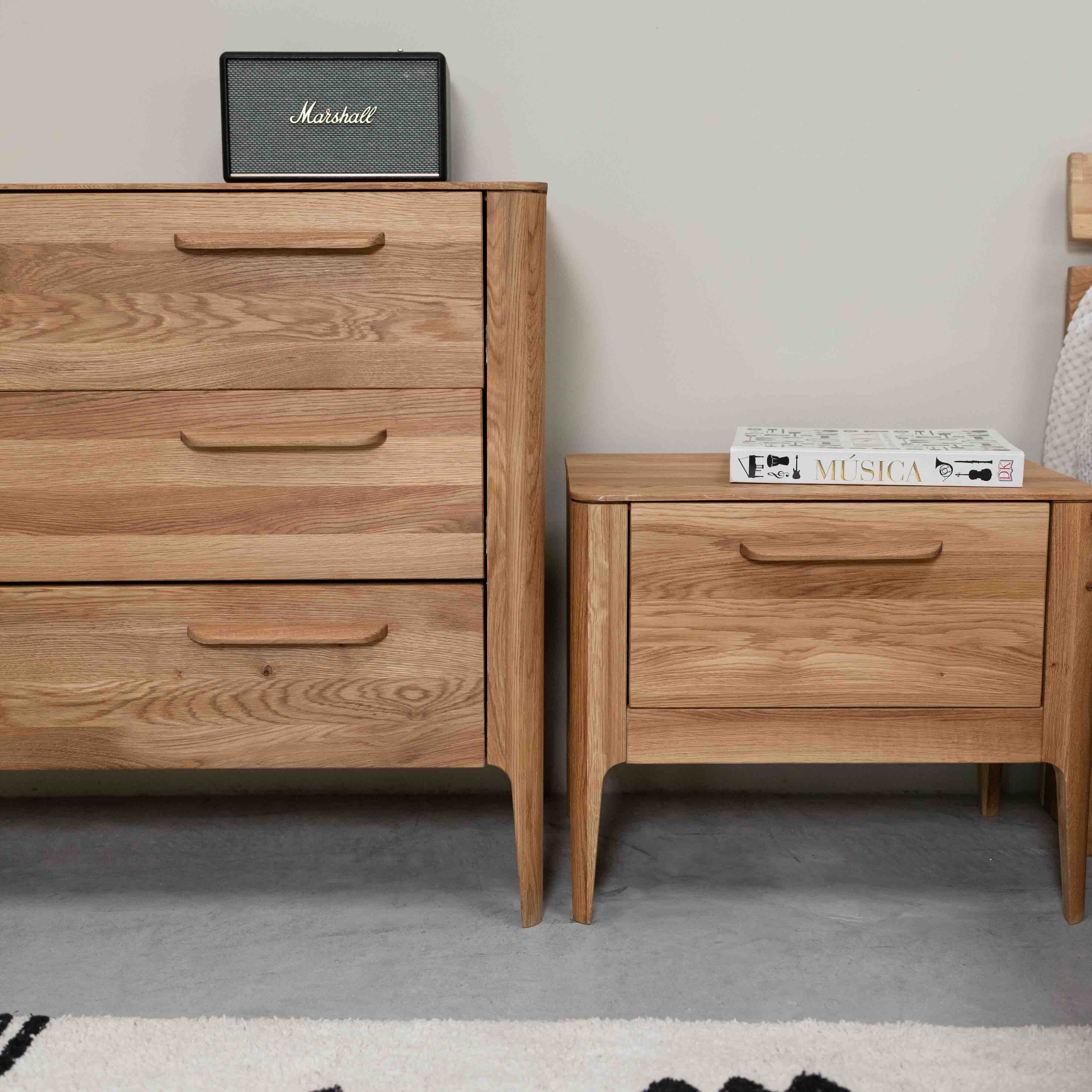 Commode en bois massif de chêne style scandinave Roble.Store