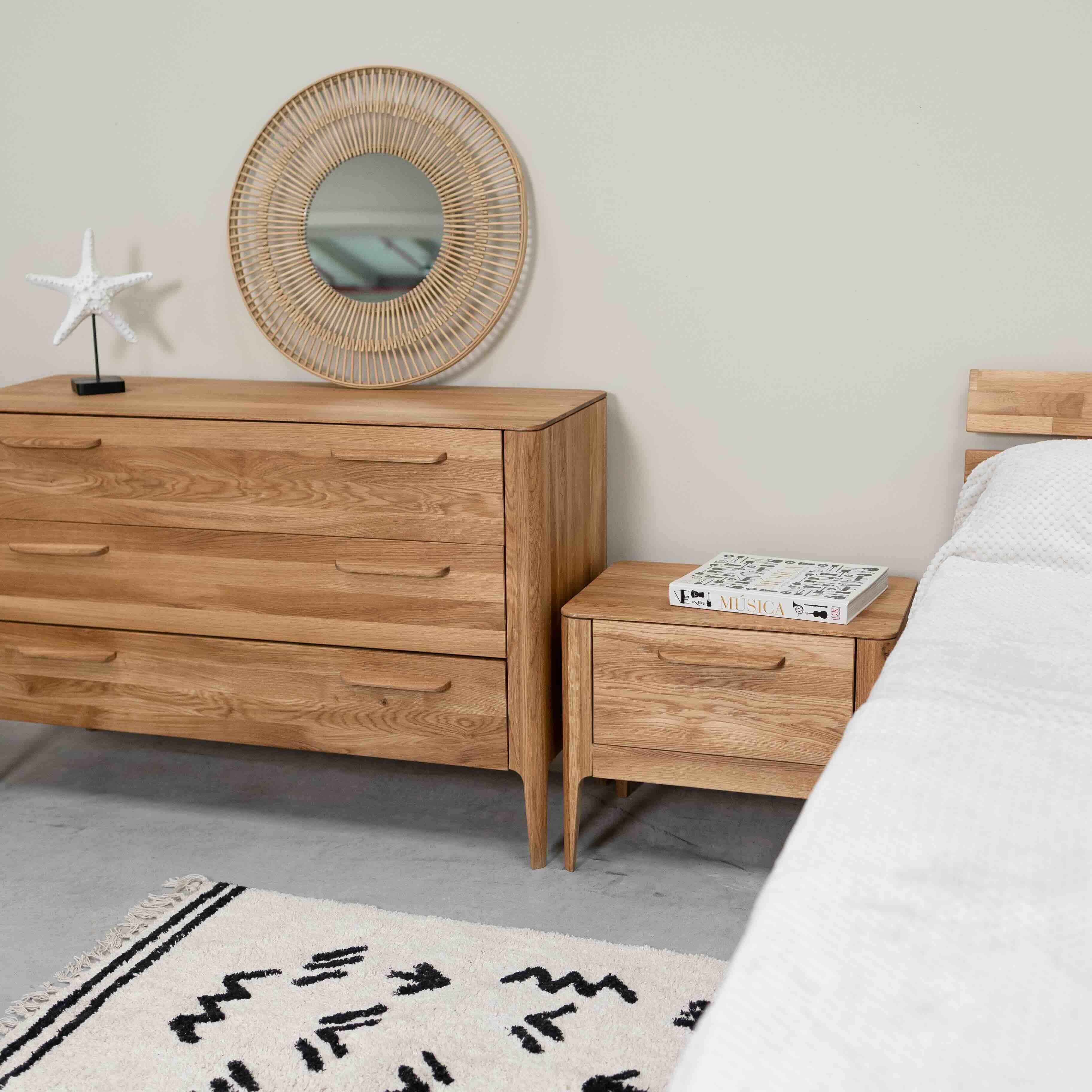 Commode en bois massif de chêne style scandinave Roble.Store