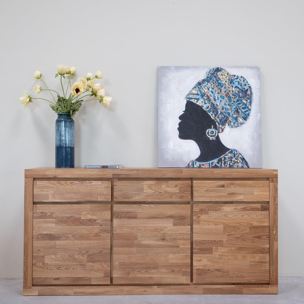 Buffet en bois massif de chêne Utah – 174 x 45 x 86 cm - NordicStory