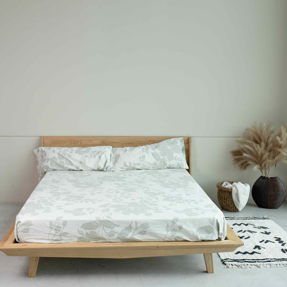 VESKOR Cama matrimonio de madera maciza roble MALMO