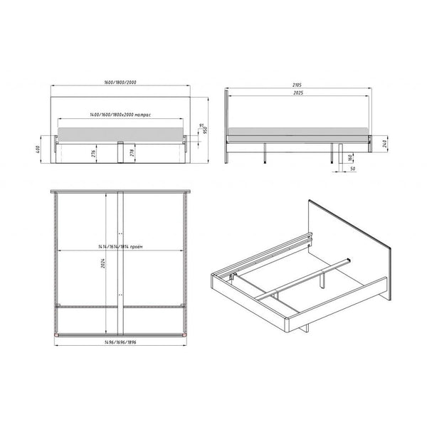 Lit double en chêne massif Pola - NordicStory