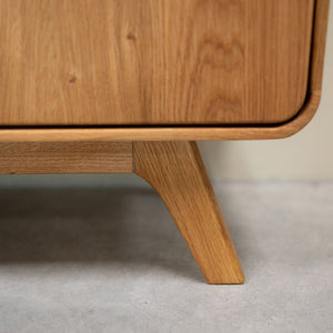 Meuble à chaussures en bois massif de chêne Genève - 80 x 35 x 110 cm - NordicStory