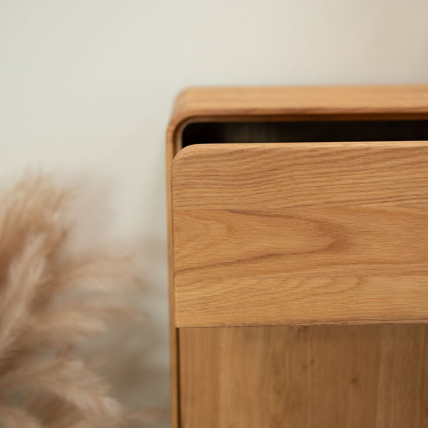 Meuble à chaussures en bois massif de chêne Genève - 80 x 35 x 110 cm - NordicStory