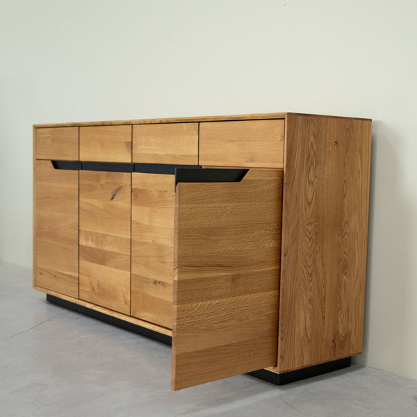 Buffet en bois massif de chêne Bremen - 180 x 42 x 90 cm - NordicStory