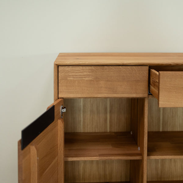 Buffet en bois massif de chêne Bremen - 180 x 42 x 90 cm - NordicStory