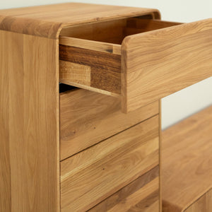 Chiffonnier en bois massif de chêne Genève 1 - 50 x 42 x 126 cm - NordicStory