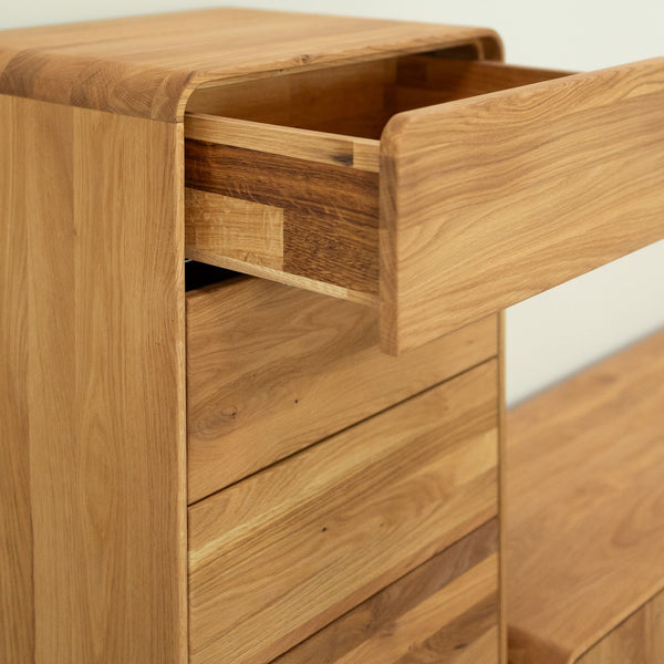 Chiffonnier en bois massif de chêne Genève 1 - 50 x 42 x 126 cm - NordicStory