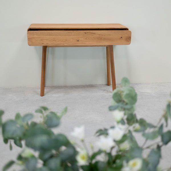 Console coiffeuse en bois massif de chêne Genève - 110 x 35 x 80 cm - NordicStory