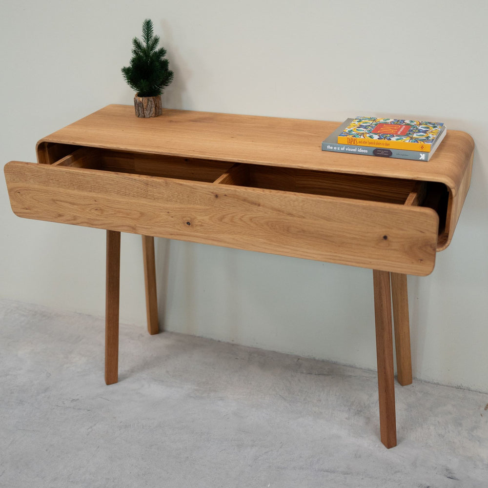 Console coiffeuse en bois massif de chêne Genève - 110 x 35 x 80 cm - NordicStory