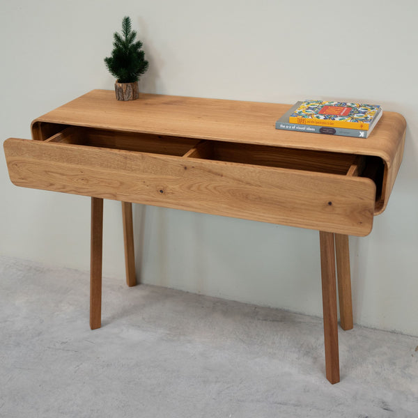 Console coiffeuse en bois massif de chêne Genève - 110 x 35 x 80 cm - NordicStory
