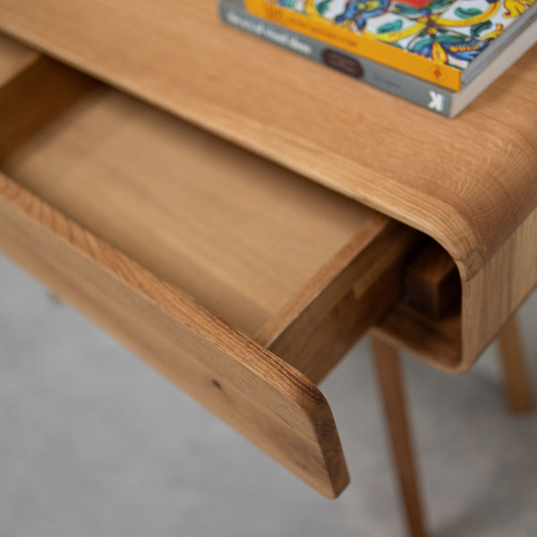 Console coiffeuse en bois massif de chêne Genève - 110 x 35 x 80 cm - NordicStory