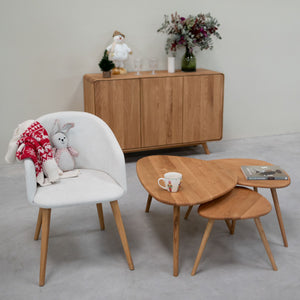 Lot de 3 tables basses gigognes en chêne massif Genève - NordicStory