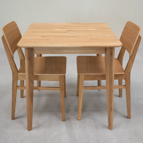 Table à manger carré en bois massif de chêne Gustaf - 75 x 75 x 75 cm - VESKOR