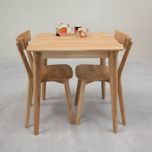 Table à manger carré en bois massif de chêne Gustaf - 75 x 75 x 75 cm - VESKOR
