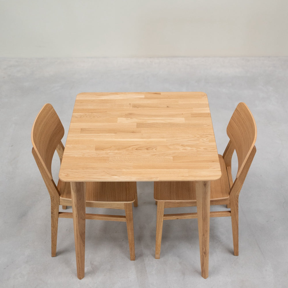 Table à manger carré en bois massif de chêne Gustaf - 75 x 75 x 75 cm - VESKOR