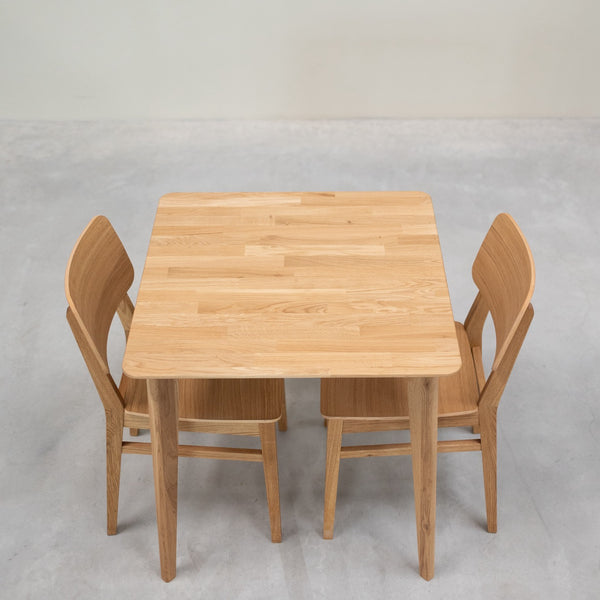 Table à manger carré en bois massif de chêne Gustaf - 75 x 75 x 75 cm - VESKOR