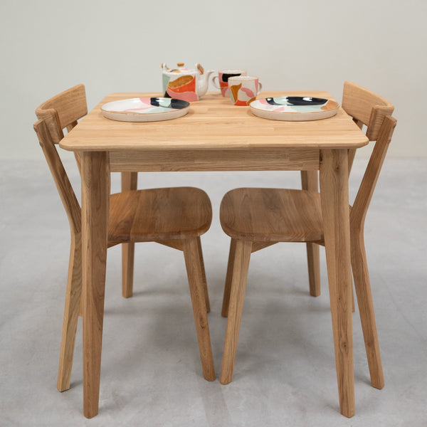 Table à manger carré en bois massif de chêne Gustaf - 75 x 75 x 75 cm - VESKOR