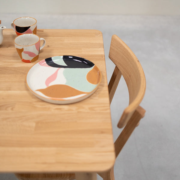 Table à manger carré en bois massif de chêne Gustaf - 75 x 75 x 75 cm - VESKOR