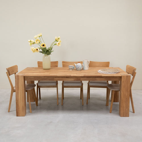 Table à manger en bois massif de chêne Mauritz 3 – 180 x 90 x 75 cm - NordicStory