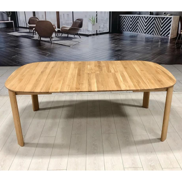 Table à manger ronde extensible en bois massif de chêne Victoria - VESKOR